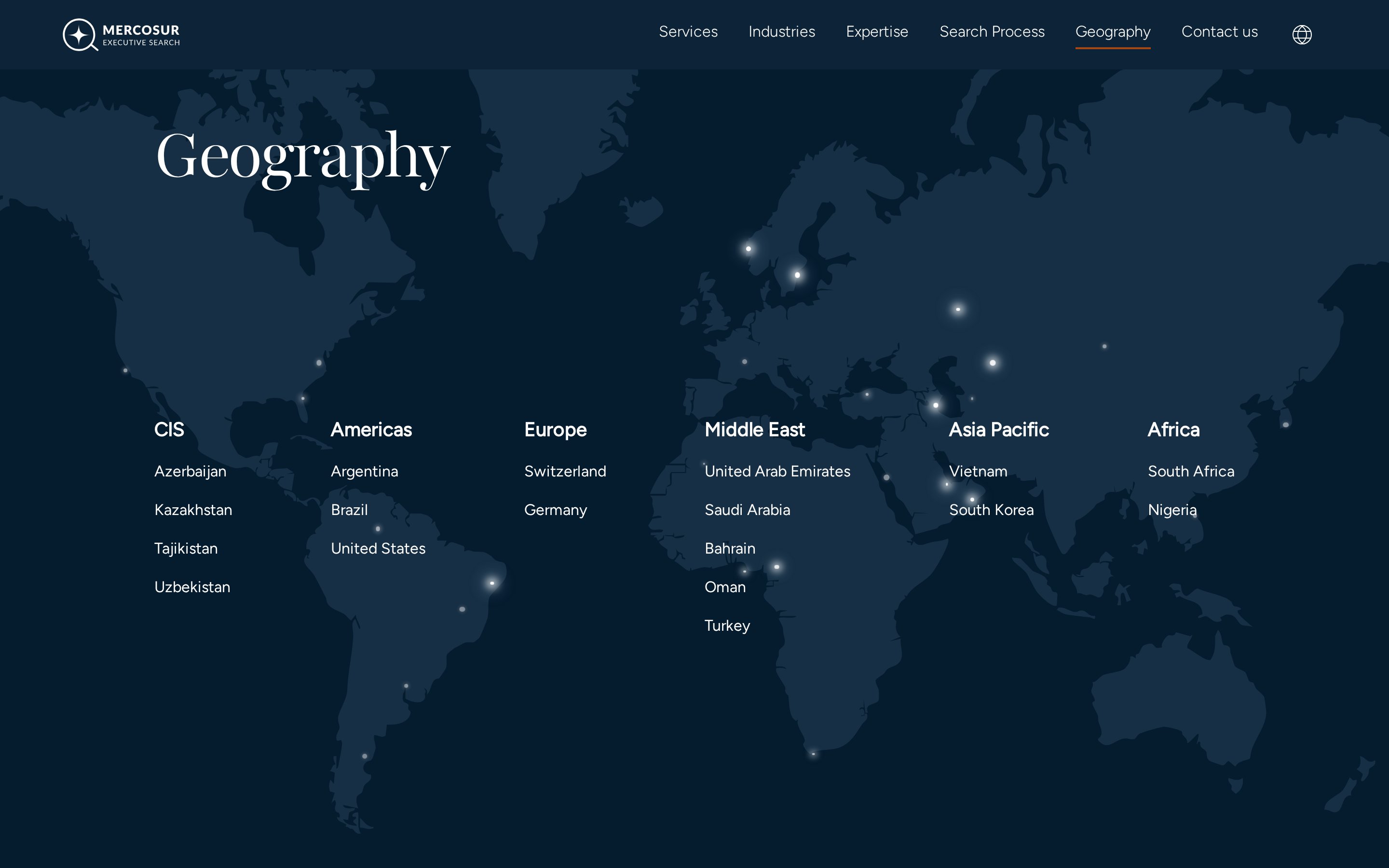 Geography — global reach map