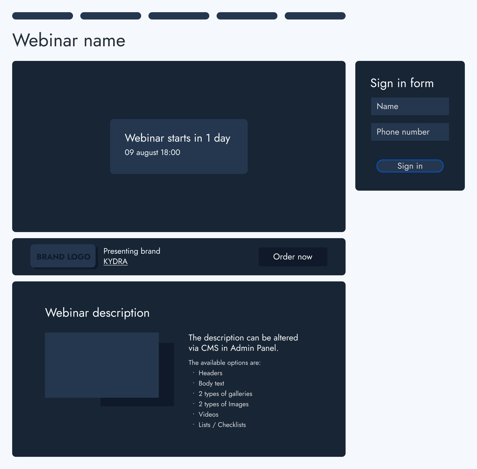 Realtime webinar surface